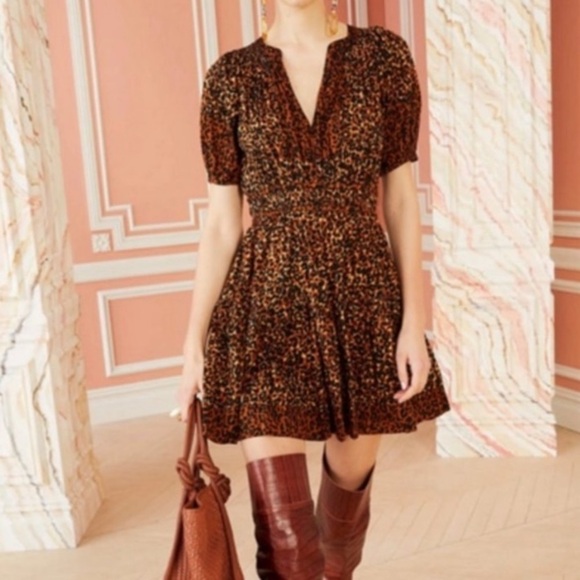 Ulla Johnson Mariana Puff Sleeve V-Neck Mini Dress Size 2 - Picture 2 of 16